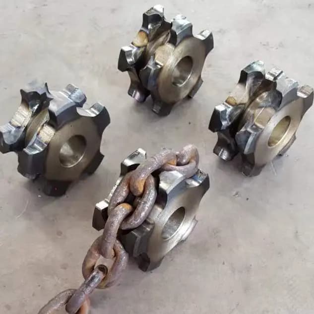 Finished sprocket with rust-preventive oil coating for protection.