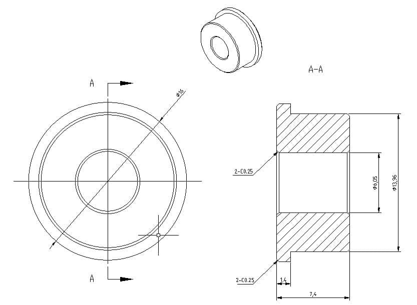 Machining setup showing lathe and tooling used for turning operations.