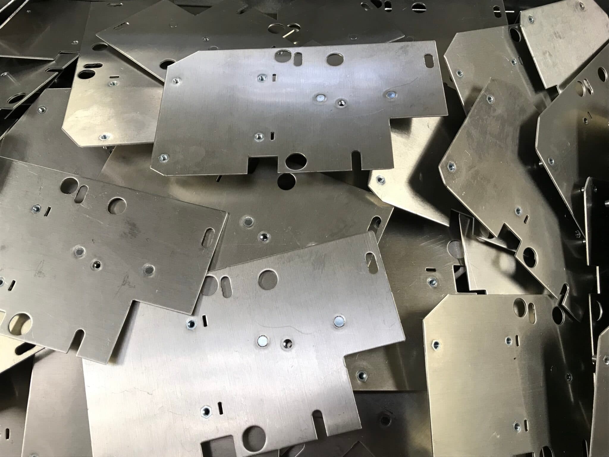 Completed installation of brackets and guards on the packaging line.